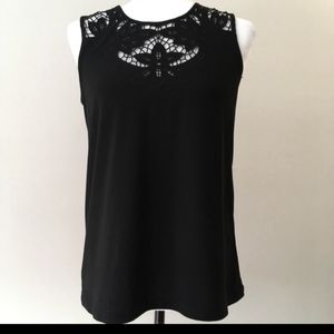 Cece black sleeveless top with cut out top